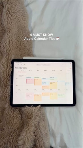 stefania on Instagram: "4 must know Apple calendar tips🗓️⭐️ These help me stay on top of deadlines, content days, errands, and literally everything in between. If you’re trying to get your life together before 2026… start with this🤍 #applecalendar #ipad #productivelife"