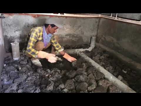 Bathroom Cinder filling process