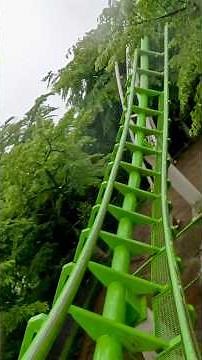 Riding a Roller Coaster in Heavy Rain! Corkscrew On-Ride POV / Yagiyama Beny Land