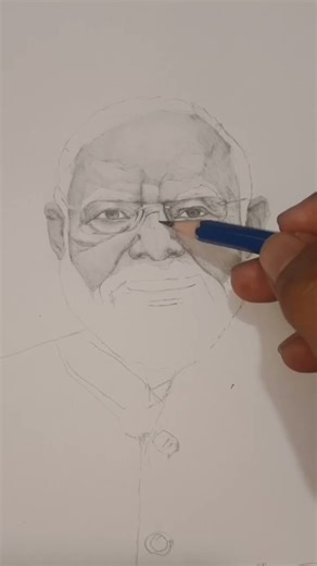 Narendra Modi in Color! 🎨 Vibrant Portrait Sketch #shorts 🇮🇳 #drawing #shortsfeed