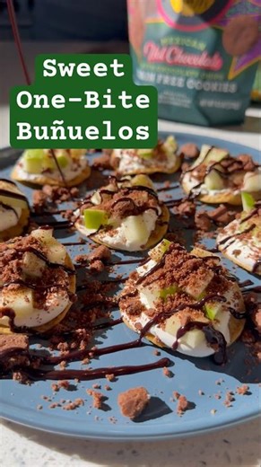 SWEET One-Bite Buñuelos made with our Mini Buñuelos & limited edition Mexican Hot Chocolate Cookies!