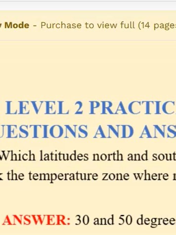 WSET LEVEL 2 PRACTICAL EXAM QUESTIONS AND ANSWERS Question 1: Which latitudes north and south of the equator mark the temperature zone where most vineyards are found? CORRECT ANSWER: 30 and 50 degrees Question 2: Which one of the following does not affect temperature in the vineyard? A. Climate, B. Weather, C. Grape Variety, D. Soil CORRECT ANSWER: C. Grape Variety Question 3: Which of the following statements is true? A. Top quality wines can only be made from hand-harvested grapes, B. Top qual