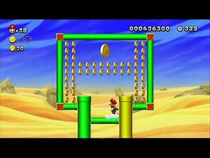 New Super Mario Bros U Wii World 2-1 All Starcoins