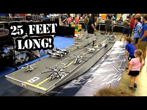 Huge LEGO USS Makin Island Amphibious Assault Ship by Brickmania!
