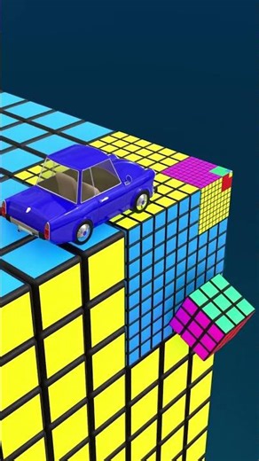 🚗🌀 Infinite Zoom on Rubik’s Cubes | Satisfying 3D 🎨