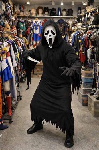 Ghostface Cosplay Costume, Horror Scream Outfit With Mask, Black Hooded Robe ,halloween Scary Costume. - Etsy