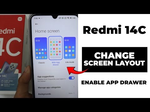 Enable App Drawer in Redmi 14C | Change Home Screen Layout