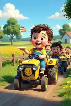 Cute Baby Driving a Tractor 😍🚜 | Funny Kids Cartoon | #shorts