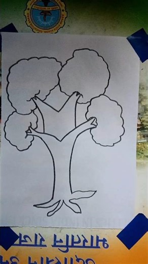 Simple Tree Drawing Trick! 🌳✨ #art #drawing #shorts #2026#viral