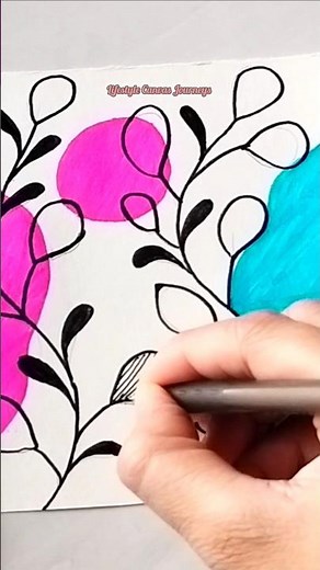 Simple Abstract Leaf Art | Easy Modern Design for Beginners | Aesthetic Art Idea#youtubeshorts #art