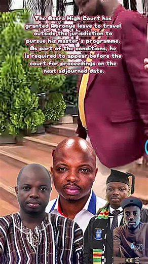 The Accra High Court has granted Abronye leave to travel outside the jurisdiction to pursue his master’s programme. As part of the conditions, he is required to appear before the court for proceedings on the next adjourned date. #villageblogger #abronye #ohiatv #ghanapolitics #ghananews