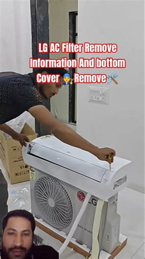 LG AC Filter Remove Information And bottom Cover Remove 🛠️🧑‍🔧 #shorts