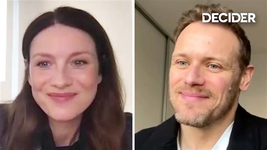 'Outlander' stars Caitriona Balfe & Sam Heughan discuss that "shocking" season 8 cold open