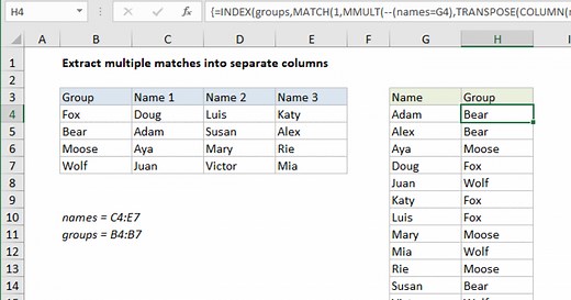Index and match on multiple columns