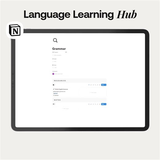 Notion Language Learning Template: Vocabulary, Grammar, Habit Tracker (digital Download) - Etsy