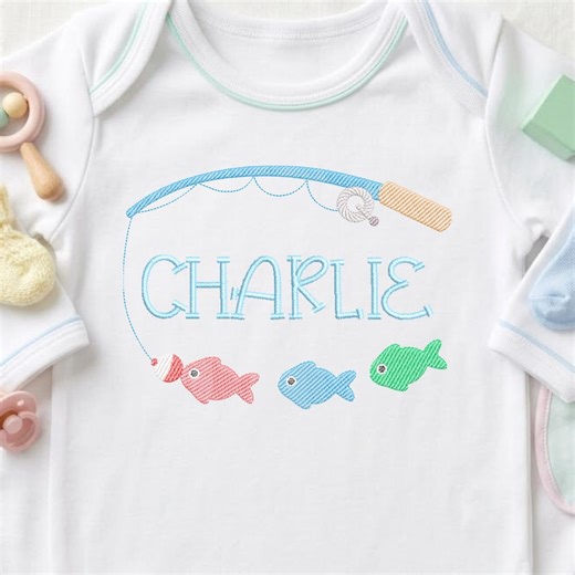 Fishing Frame With Fish Sketch Embroidery Design, Light Fill, Quick Stitch, Machine Embroidery Design, 4x4 5x7 Embroidery, Instant Download - Etsy