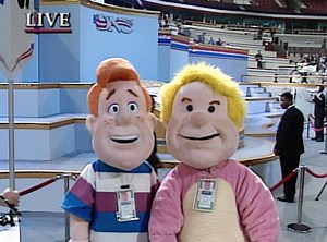 Conan and Andy sent their foam rubber surrogates to cover the 1996 Democratic National Convention. #ConanClassic | Team Coco