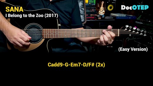 Sana - I Belong To The Zoo (2017) (Easy Guitar Chords Tutorial with Lyrics)