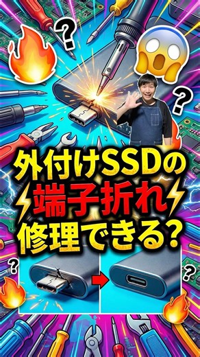 外付けSSDの端子折れ修理できる？#パソコン修理 #データ復旧