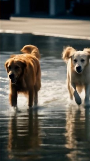 Two Happy Dogs Running on the Beach 🌊🐶 | Pure Joy & Freedom | #DreamScreenAI