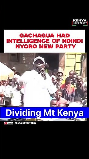 GACHAGUA HAD INTELLIGENCE ON NDINDI NYORO’S NEW PARTY? “NYORO IS RUTO’S PROJECT” #kenyapolitics
