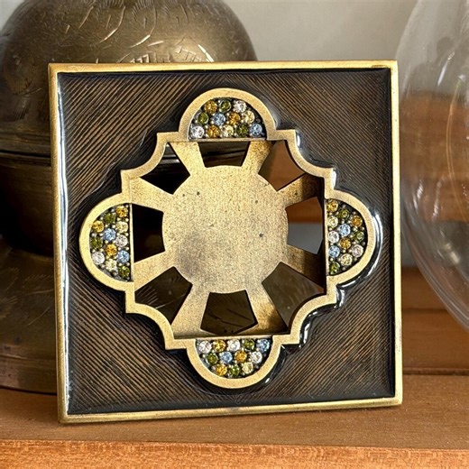 Jay Strongwater Bronze Enamel Mini Frame | Swarovski Crystal Accent - Etsy