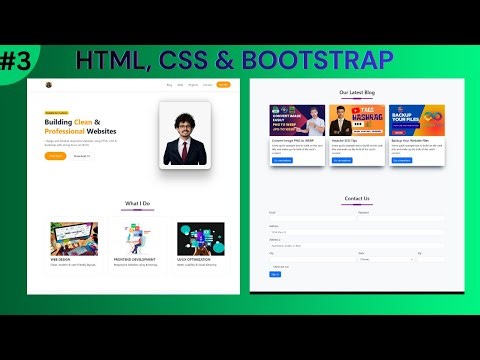 #3 How to Create Personal Portfolio Website using HTML CSS Bootstrap | Hero Section Design