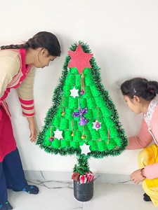 10K views · 57 reactions | Girls making beautiful Christmas Tree decor #christmas #tree #Decor | Click For Craft | Facebook