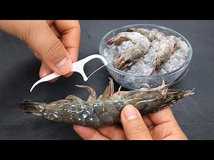 Remove Frozen SHRIMP Veins in 3 Seconds Using a FLOSSER – Fast & Super Clean | Annie Tips