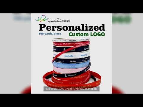 HAOSIHUI 6mm-100mm Custom Printed Flat Ribbon Personalized Logo Polyester Ribbon Wedding Birthday Sa