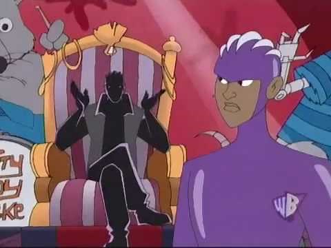 Static Shock Ebon frames Rubberband man