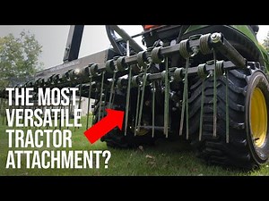 TRACTOR RAKE! 1 TOOL TO DETHATCH, SCRATCH, & BATCH 🤩🚜👨‍🌾