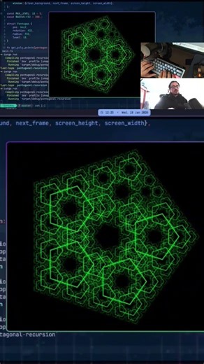 Pentagonal recursion #programming #neovim #rust #fractals