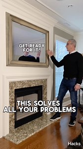 Great way to install your TV over your fireplace. This is the solution you’ve been waiting for. This is all your problems. Would you do this in your home? Go to our video to see what’s behind the mirror! #tv #mirror #hack #design #reels #trending | Interior Trend Inc.
