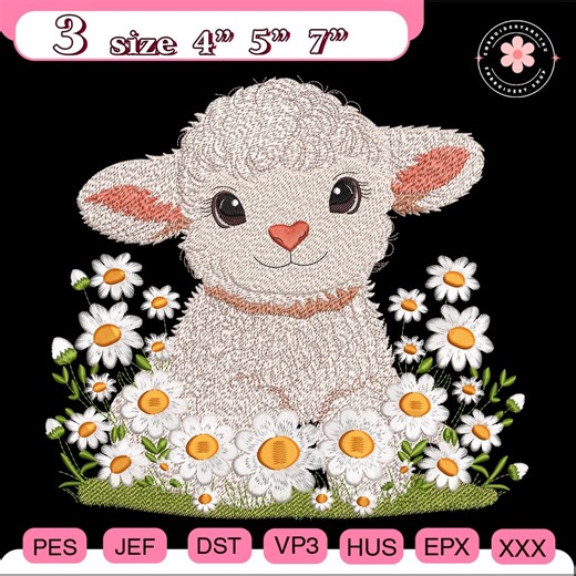 Christmas Floral Lamb Embroidery File, Sheep Meadow Embroidery Design, Flower Sheep File, Sheep Lovers Gift Idea, Sheep Farmer Shirt Design - Etsy