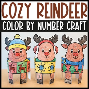 Christmas Math Craft 2nd Grade, Addition within 10 and 20, Double-Digit Addition