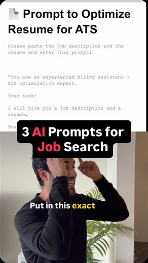 Abhijay Arora Vuyyuru | Study Abroad | Careers | AI on Instagram: "I graduated without a job, but ultimately joined Google in the US.🇺🇸 If you are job hunting, these AI prompts would be helpful: ✅Use AI to find posts from hiring managers on LinkedIn ✅Use AI to optimize your resume using ATS ✅Use AI to create a professional LinkedIn headshot Follow + Comment “AI” and I will personally DM the doc with all steps including the AI prompts (IMP: Make sure you follow @abhijayarora_ otherwise I will n