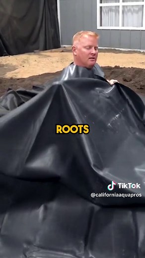 how we lay pond liner! #ponds #aquascape #calaquapros #fyp