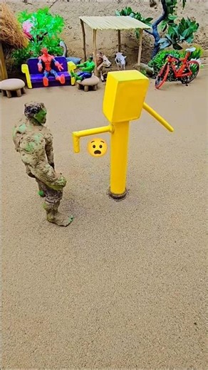 Mini water pump science project with red puple pineapple shape concrete #tractor #tractorvideo