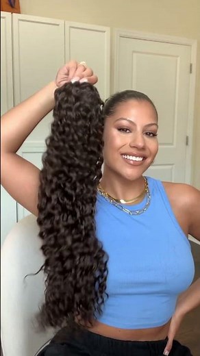 Drawstring Curly Hair Ponytail Tutorial #curlyhairstyles #3bcurls