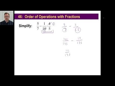 Saxon Math - Pre-Algebra 1/2: 3rd Edition (Lesson 46) - Order of Operations with Fractions