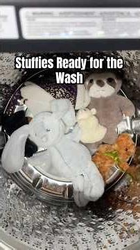 Loading Stuffed Animals into the Washing Machine #stuffies #washingmachine