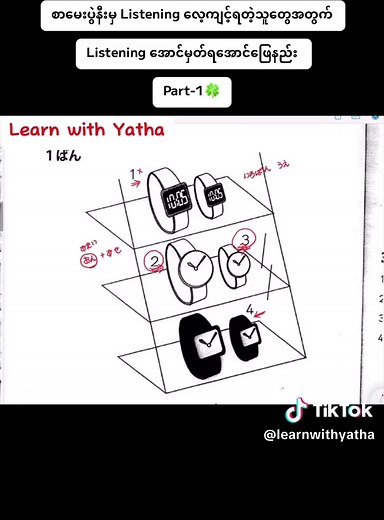#ယသ #yatha #learnwithyatha #jlpt #japan #fyp #foryou #jlptn4 #listening #JLPT