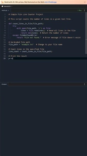 Simple File Line Counter Project - Python tutorial