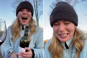 Mortified woman posts pic of wine glass - but her reflection made people talk