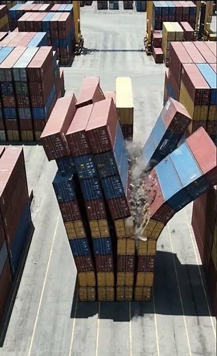 Safety fail! Container chaos #Warning