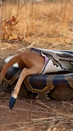 🐍🦌😳Snake eats a baby antelope! #shorts