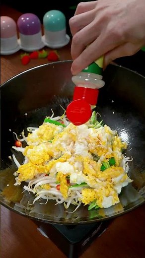 Simple and delicious bean sprouts and eggs #cooking #recipe