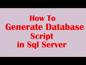 How to Generate Database Script in Sql Server