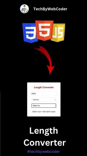 Day 32: How To Build a Length Converter Using HTML, CSS & JavaScript (For Beginner)